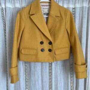 Anthropologie Cartonnier Luisa Marigold Mustard Cropped Yellow Pea XS